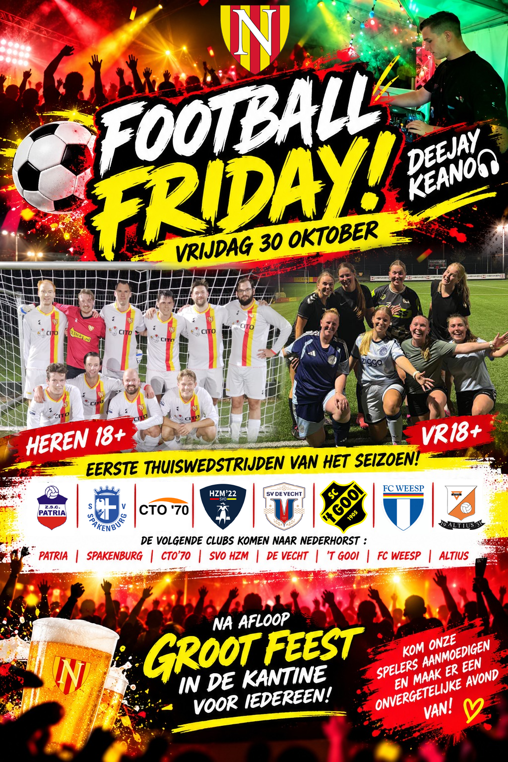 Football Friday bij vv Nederhorst – vrijdag 30 oktober